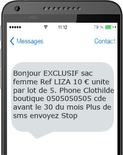 www.envoi-sms.org sms en masse exemple Clothilde boutique